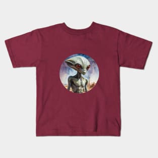 Alien in Desert City Kids T-Shirt